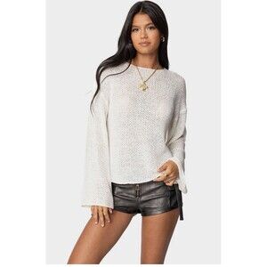 Edikted Relaxed Lightweight Knit Sweater Top Size M